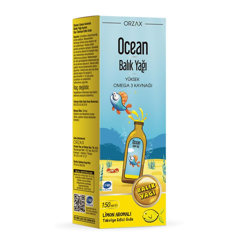 OCEAN BALIK YAĞI LİMON 150ML