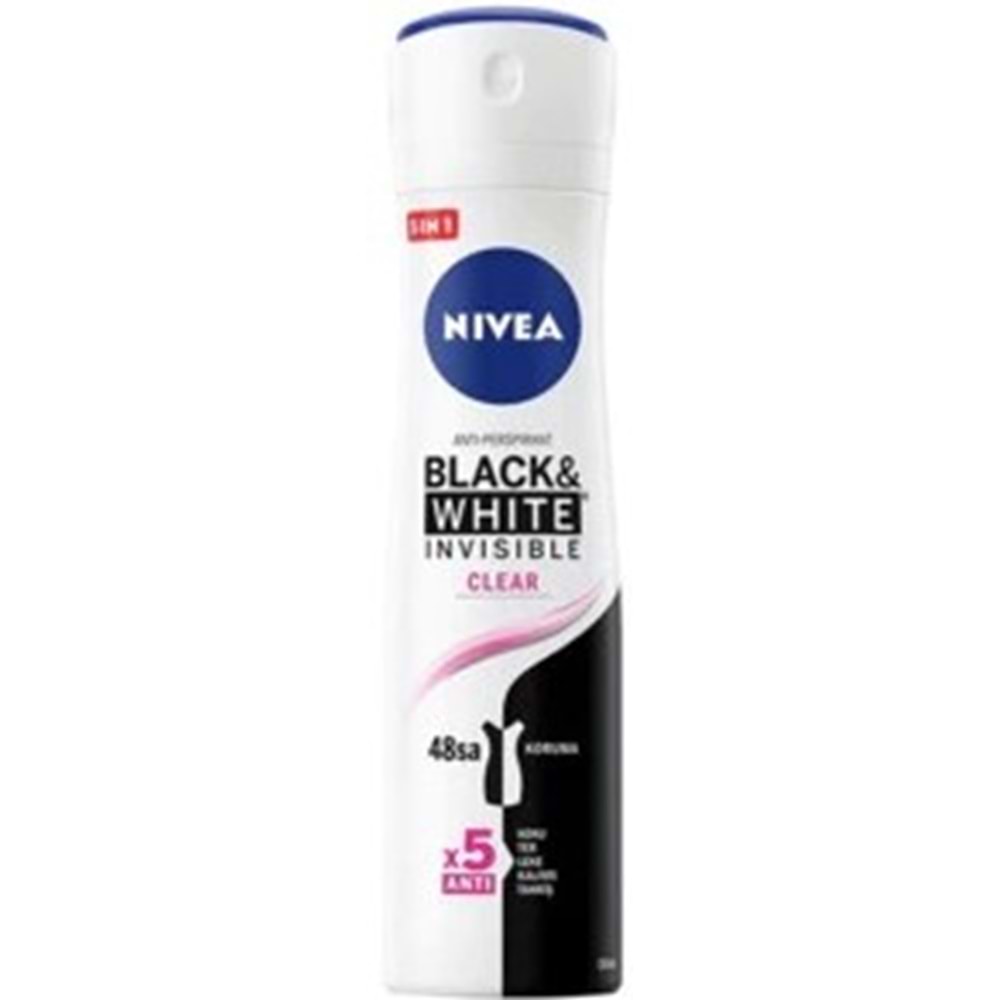 NIVEA BAYAN DEO 6143 BLACK WHİTE CLEAR 150ML