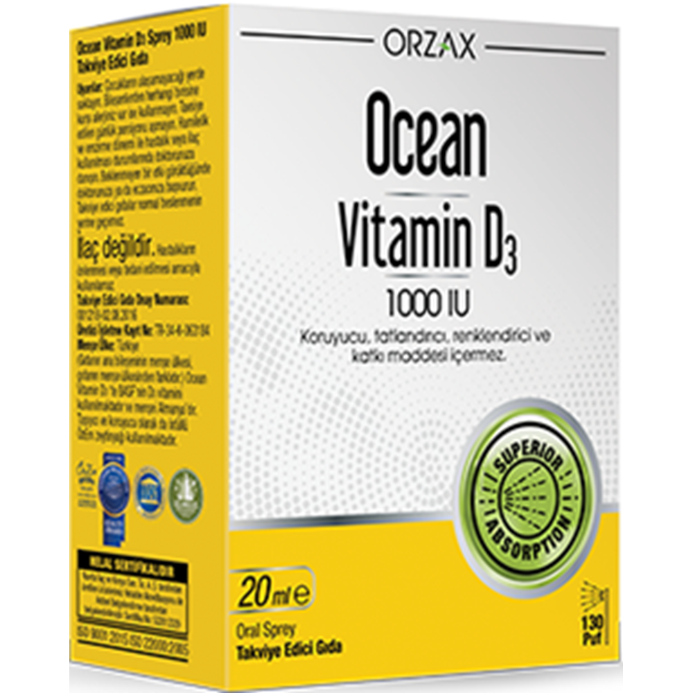 OCEAN VİTAMİN D3 1000 IU 20 ML SPREY