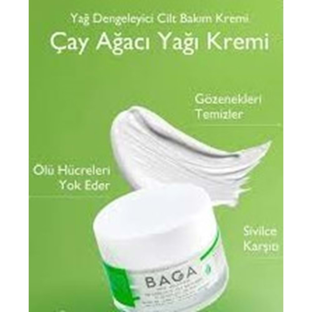 BAGA 0104 YAĞ DENGELEYİCİ ÇAY AĞACI CİLT BAKIM KREMİ 50 ML