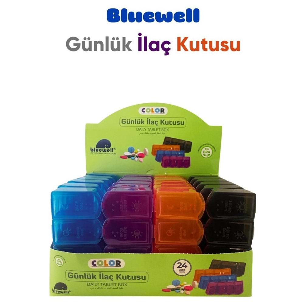 BLUWEL 6389 GÜNLÜK İLAÇ SAK KUTUSU 24 LÜ STAND