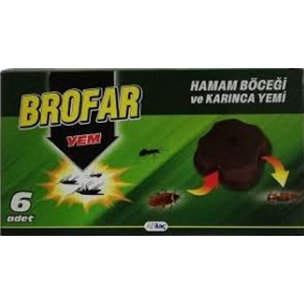 BROFAR HAMAMBÖCEGİ YEMİ 6 LI TABLET