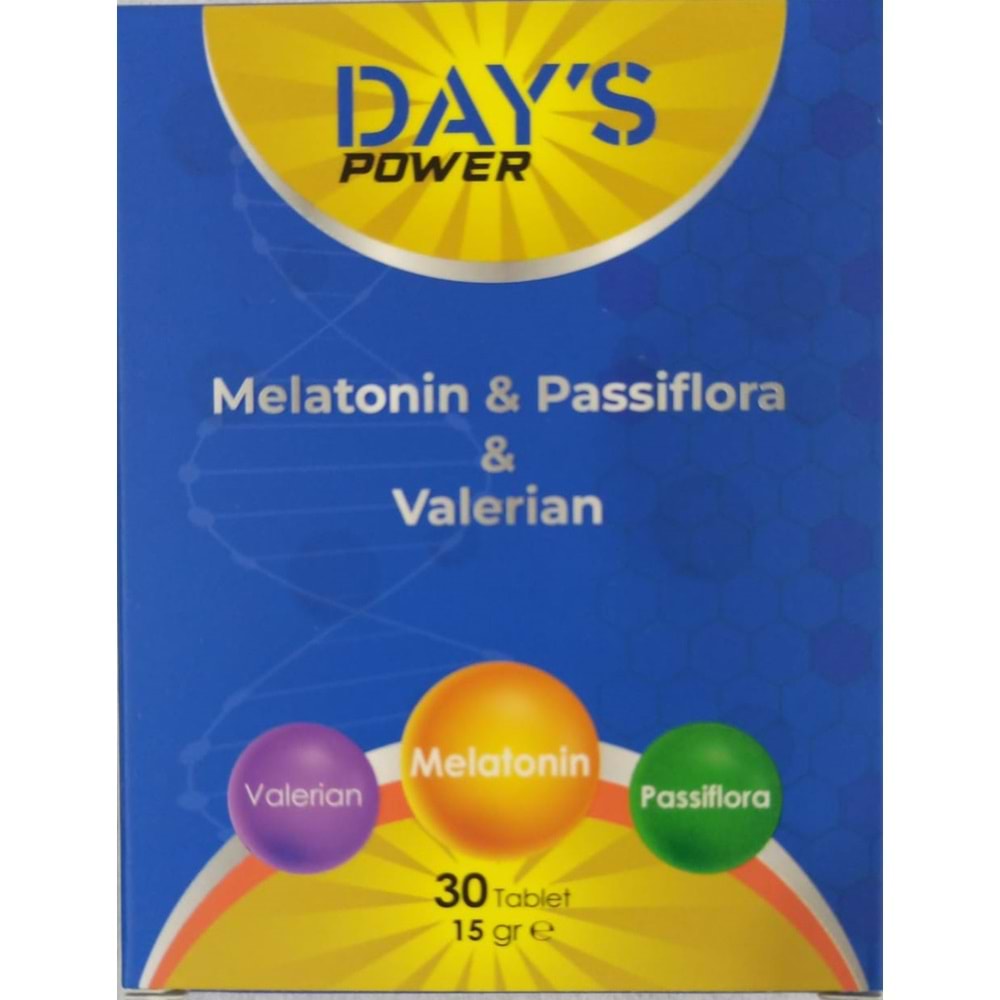 xxxDAYS- MELATONİN & PASSİSLORA&VALERİAN 30 TABLET