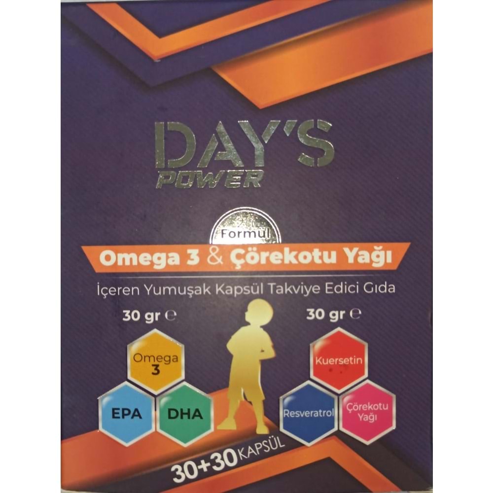 XXXDAYS- OMEGA3+ ÇÖREKOTU YAĞI 30+30 KAPSÜL