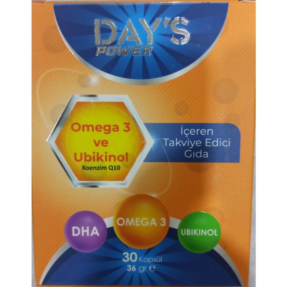 XXXDAYS- OMEGA3+UBİKİNOL KOENZİM 30 KAPSÜL