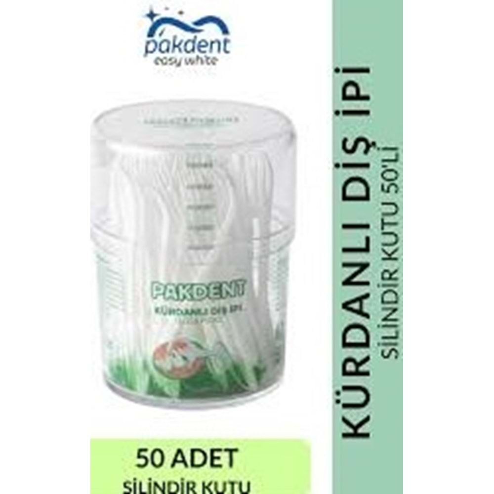 PAKDENT1829 SİLİNDİR KUTULU 50 DİŞ İPİ