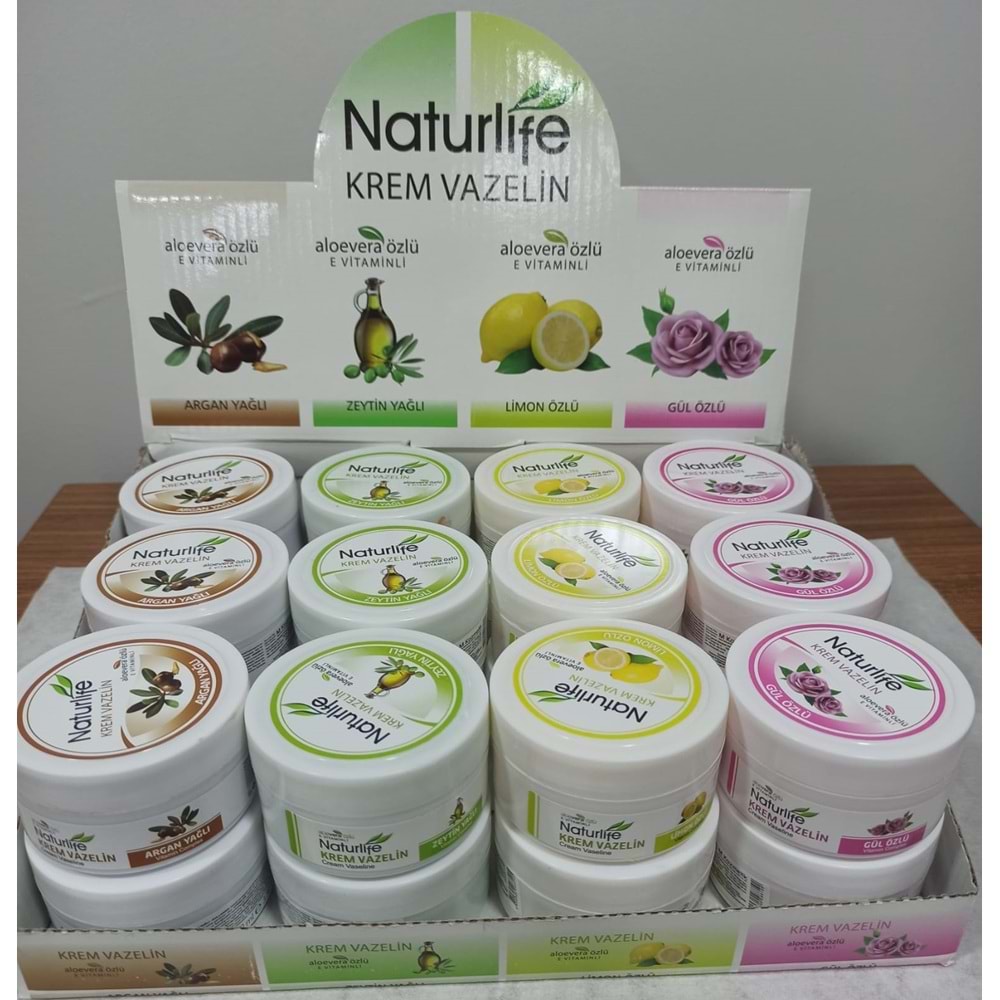 NATURLİFE 100 ML VAZELİN KREM 24 LÜ STAND