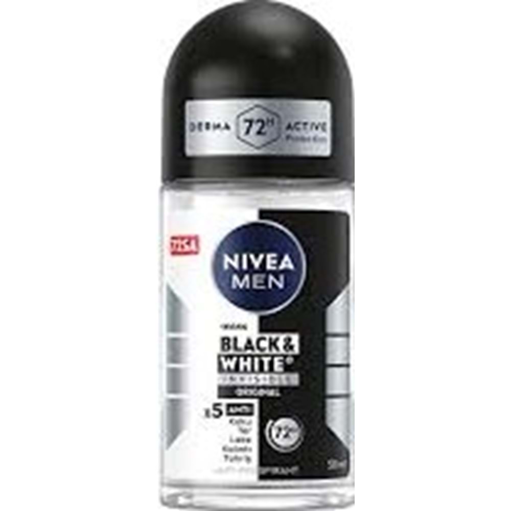 NIVEA ROLLON ERKEK 0679 BLACK WHITE ORJINAL 50 ML