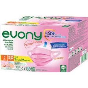 EVONY MASKE 3 KATLI 50 Lİ PEMBE