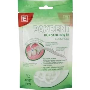 PAKDENT DİŞ İPİ KÜRDANLI -32 Lİ