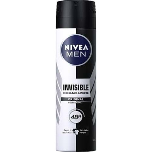 NIVEA MEN DEO 6174 BLACK WHİTE INV ORJİNAL 150 ML