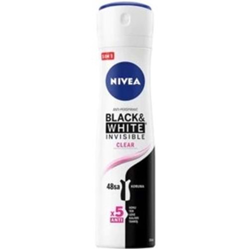 NIVEA BAYAN DEO 6143 BLACK WHİTE CLEAR 150ML
