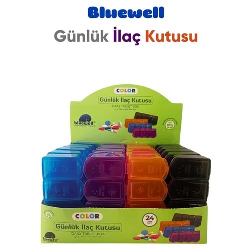BLUWEL 6389 GÜNLÜK İLAÇ SAK KUTUSU 24 LÜ STAND
