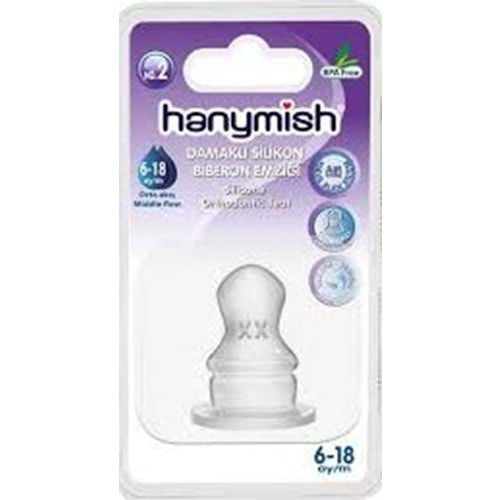 HANYMİSH 464 Silikon Biberon Damaklı Emzik No:2