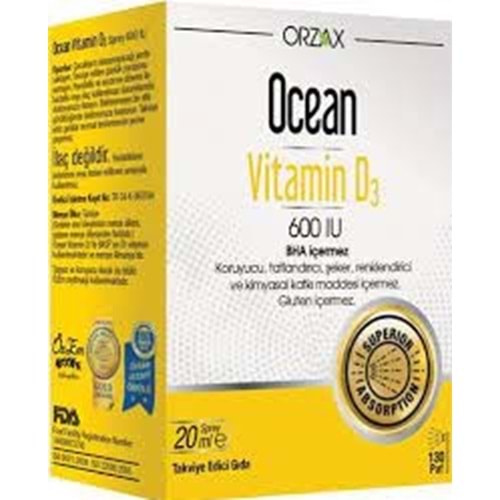 OCEAN VİTAMİN D3 600 IU SPREY