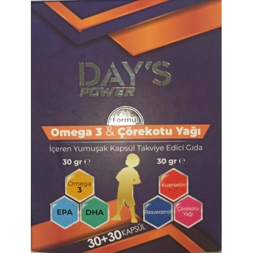 XXXDAYS- OMEGA3+ ÇÖREKOTU YAĞI 30+30 KAPSÜL
