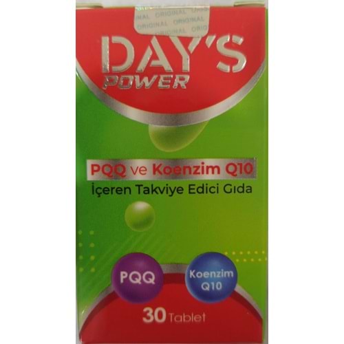 XXXXDAYS- PQQ VE KOENZİM Q10 30 TABLET