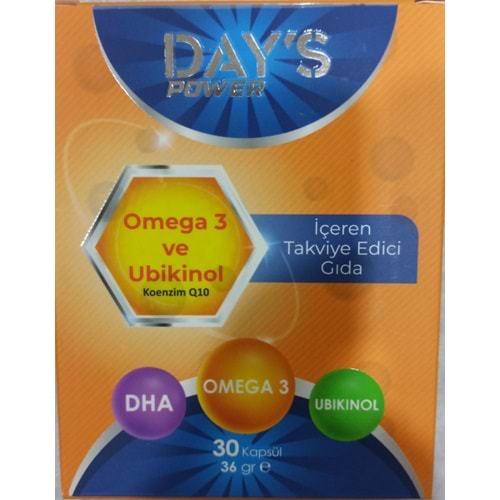 XXXDAYS- OMEGA3+UBİKİNOL KOENZİM 30 KAPSÜL