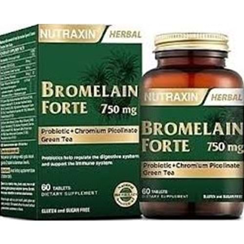 NUTRAXİN 3204 BROMELAİN FORT 750MG 60TB