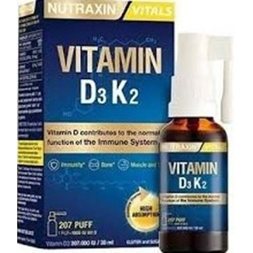 NUTRAXİN 1590 VİTAMİN D3 K2 SPREY