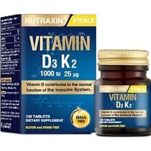 NUTRAXİN 5345 D3 K2 1000 IU 25 ML 120 TABLET