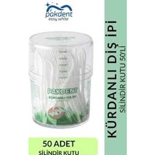 PAKDENT1829 SİLİNDİR KUTULU 50 DİŞ İPİ