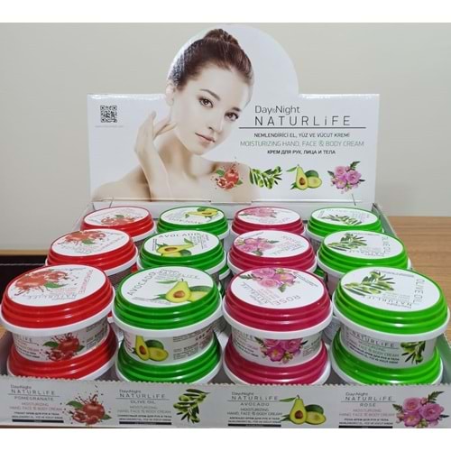 NATURLİFE 50 ML 24 LÜ STAND NEMLENDİRİCİ EL YÜZ VÜ KREMİ