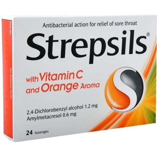 STREPSILS PORTAKAL+C VİT-PASTİL 24 TAB.