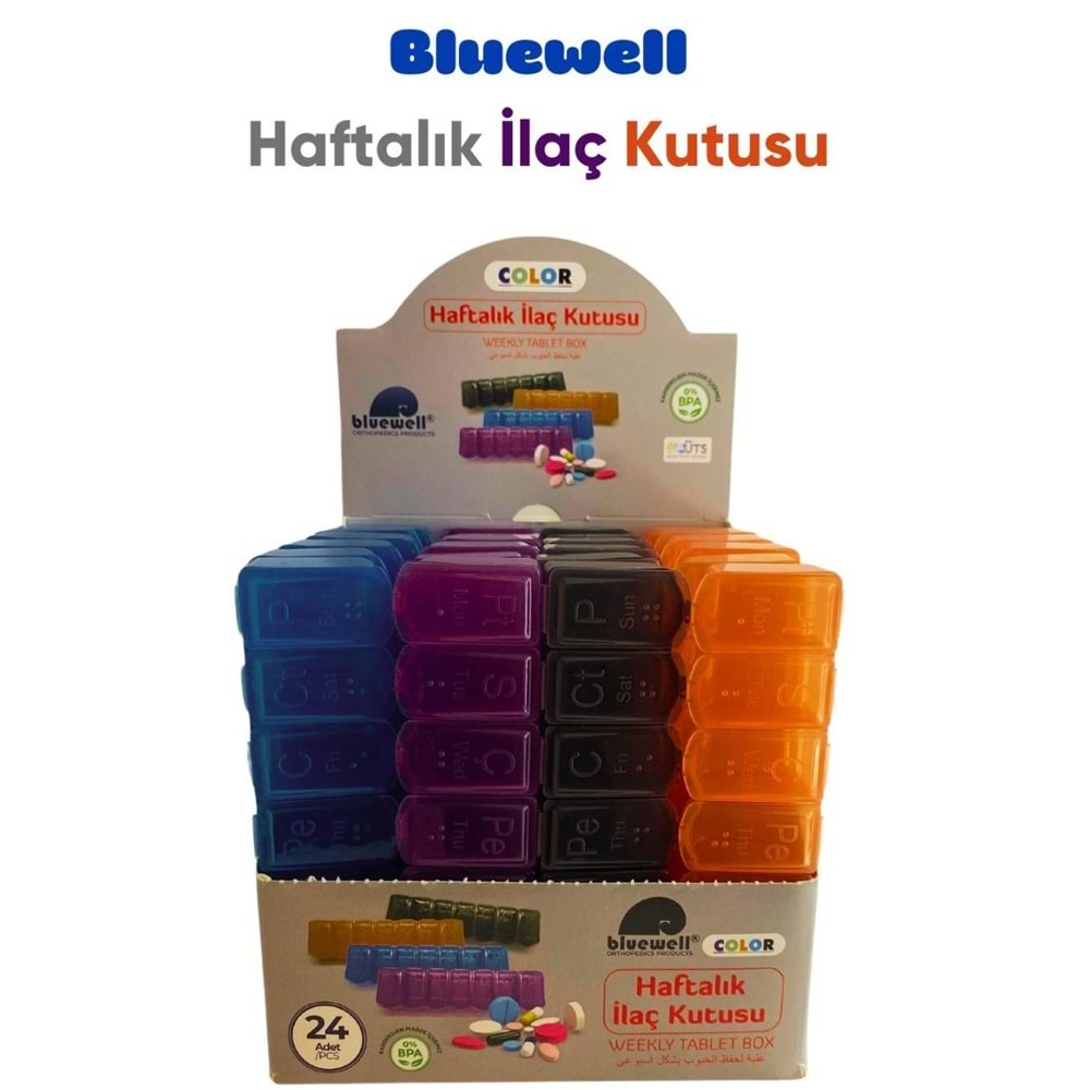 BLUWEL 6372 HAFTALIK İLAÇ SAK. KUTUSU 24 LÜ STAND