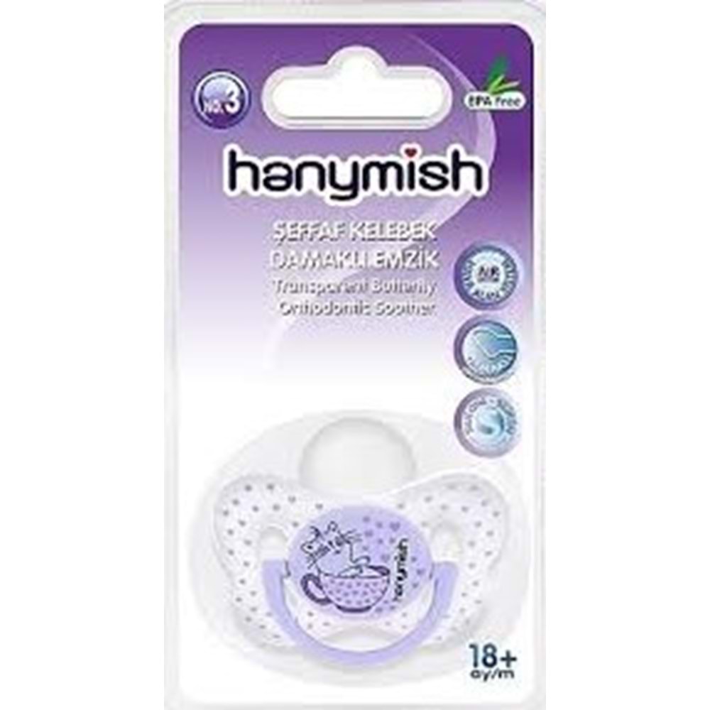 HANYMİSH 111 şeffaf Silikon Damaklı Emzik No:3