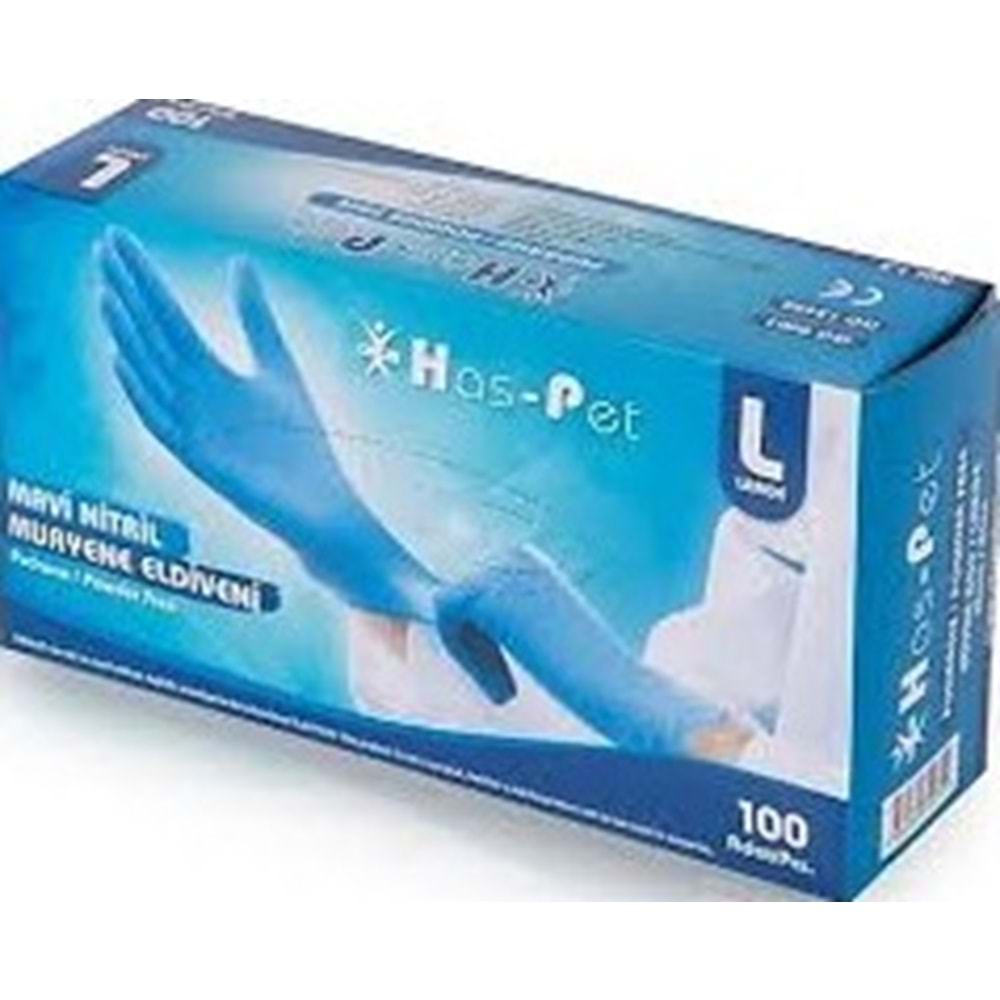 HASPET 5597 MAVİ NİTRİL MEDİUM ELDİVEN 100 LÜ