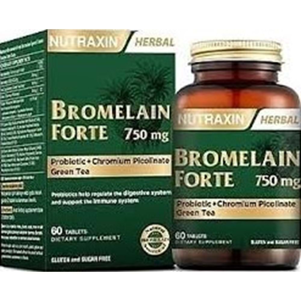 NUTRAXİN 3204 BROMELAİN FORT 750MG 60TB