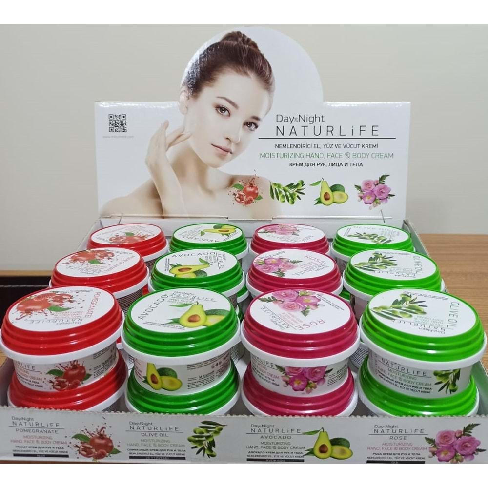 NATURLİFE 50 ML 24 LÜ STAND NEMLENDİRİCİ EL YÜZ VÜ KREMİ