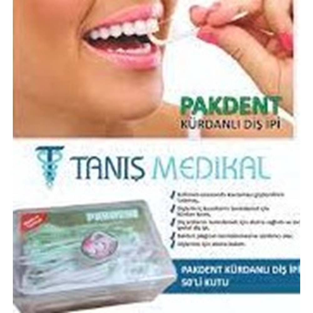 PAKDENT 1812 KÖŞE KUTU KÜRDANLI DİŞ İPİ